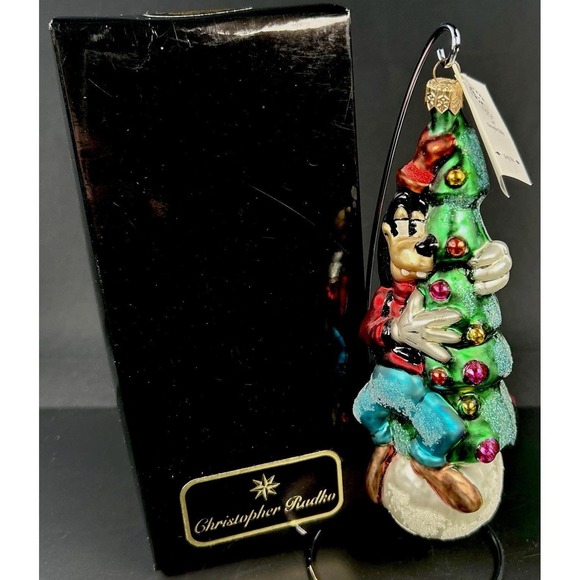 Christopher Radko Other - Christopher Radko Disney Goofy Tree Glass Ornament 1997 Mickey & Co Box Tag